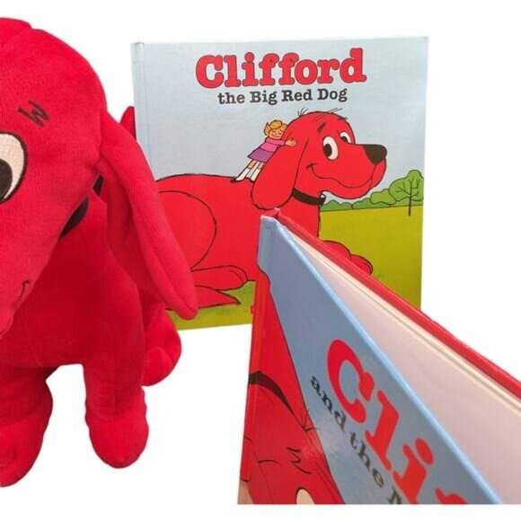 Kohls Cares Clifford Cleo and TBone Plush Stuffed Animal 3 Clifford Storybooks - Picture 7 of 10
